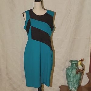 Sz 12 Calvin Klein Color Block Dress